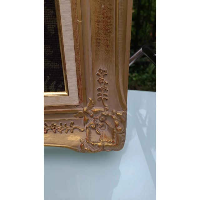 Wood 1970s Needlepoint: 17th Century Young Gentleman in Repose, Framed For Sale - Image 7 of 12