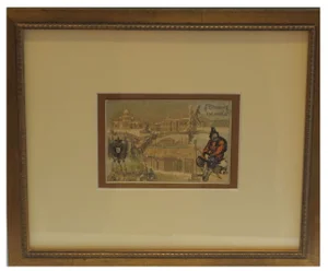 Early 1900s Framed French City Card, St Petersburg