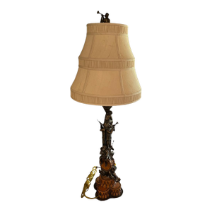 Vintage Maitlandoi-Smith Monkey Band Table Lamp With Original Monkey Finial