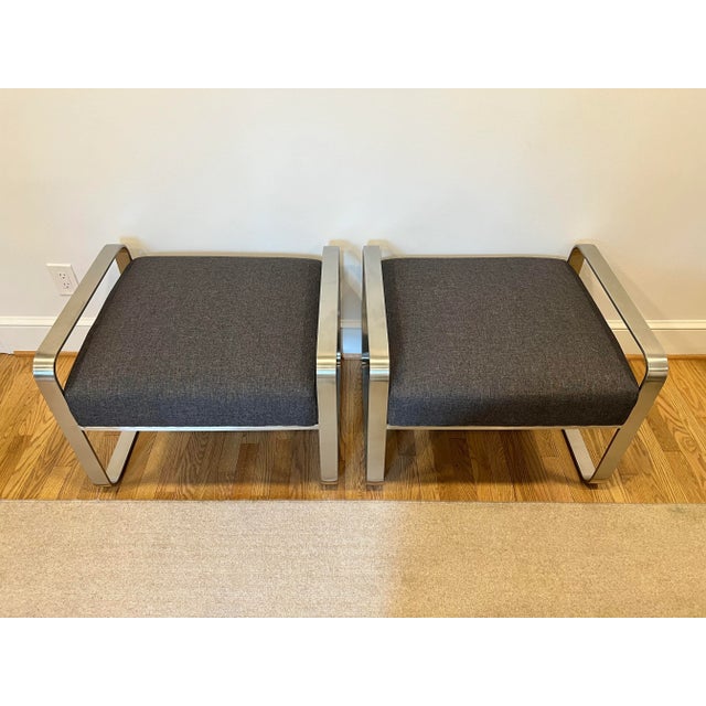 Contemporary Pasha Axon Modern Ottomans - a Pair For Sale - Image 3 of 13