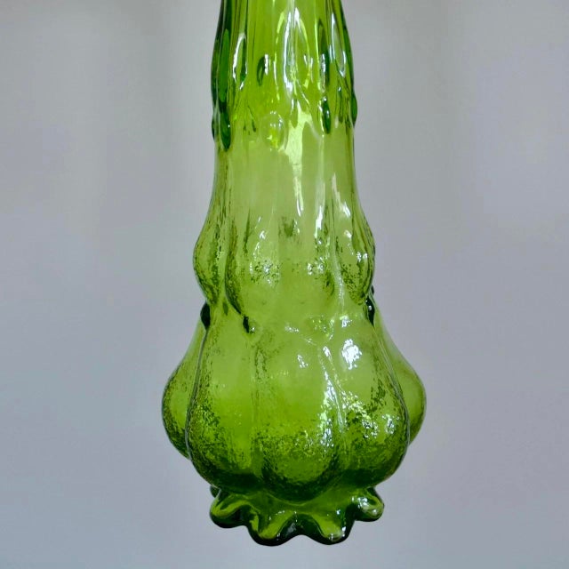Mid 19th Century 14” Kanawha Dark Uranium Glass Swung Vase – Uv Reactive Vintage Art Glass For Sale - Image 5 of 5