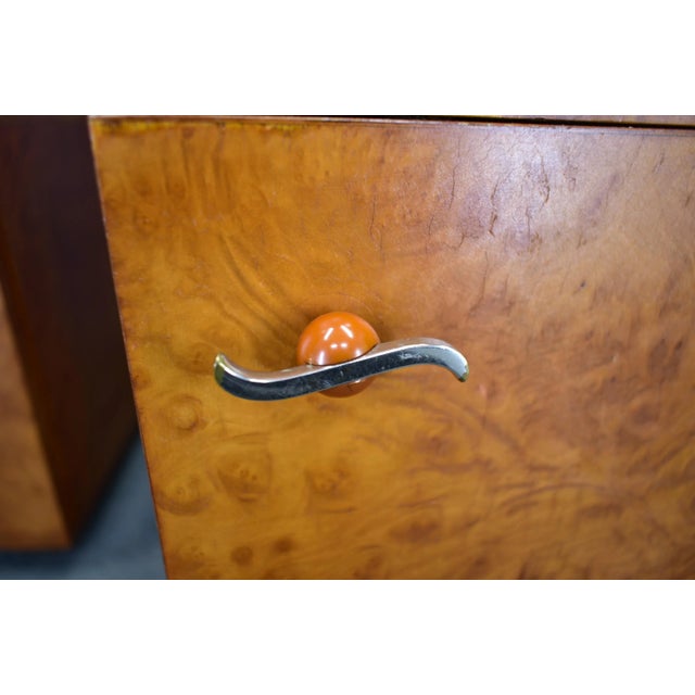 Brown Art Deco Bedside Tables, Former Czechoslovakia, 1930s, Set of 2 For Sale - Image 8 of 18