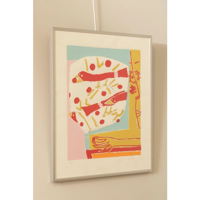 Contemporary Vintage Modern Silkscreen Art Print, Signed 'KMX' For Sale - Image 3 of 13