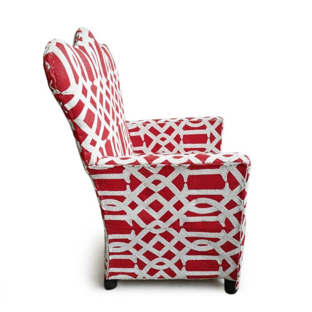 Tribal Vintage Red & White Yoruba Beaded Chair For Sale - Image 3 of 7
