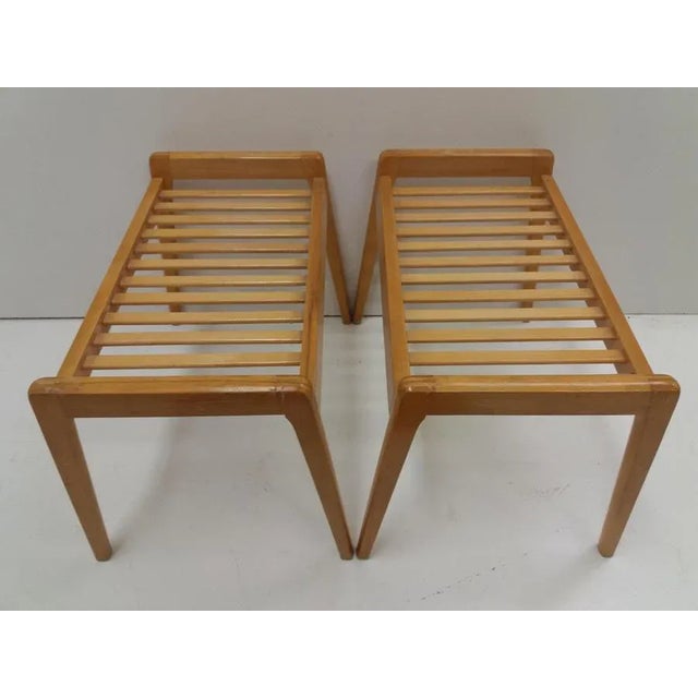 Brown Set of Beech Stools from ULUV, Czechoslovakia, 1960 For Sale - Image 8 of 10