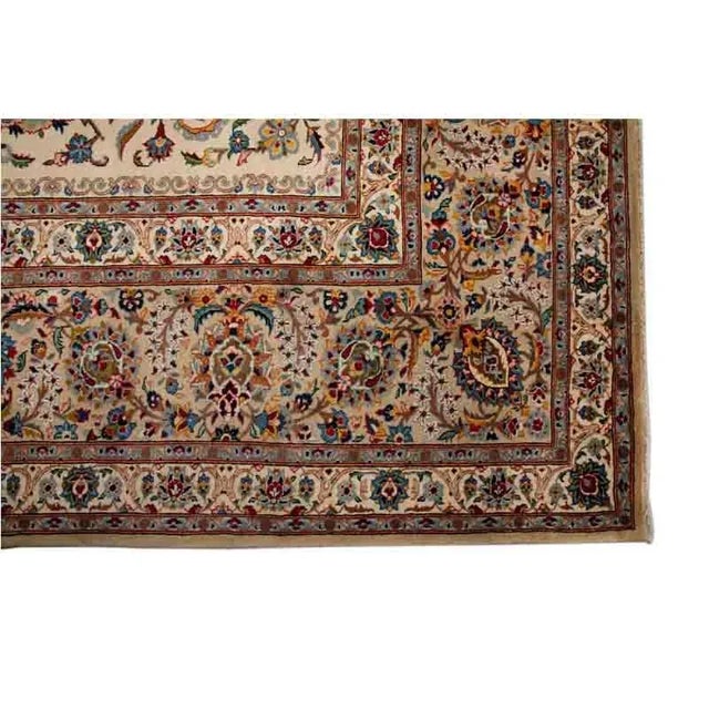 1960s Old Persian Kashan Rug 13’0″ X 16’3″ For Sale - Image 9 of 11