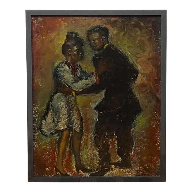 "Swinging Harmony" a Black Dancers" Couple by Edgar O'Kiechle - Oil Painting For Sale