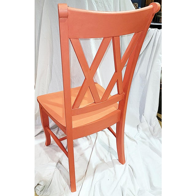 Wood 1980s Solo Side Chair in Coral For Sale - Image 7 of 7
