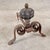 Antique Italian Wrought Iron Andirons with Hand-Carved Bronze Finials, Set of 2 For Sale - Image 4 of 16