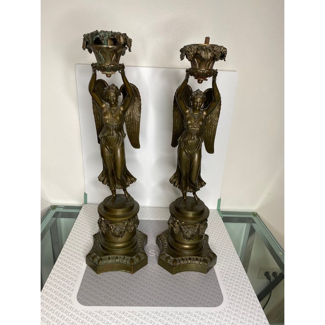 Antique Art Nouveau Bronze Angel Statues a Pair Chairish