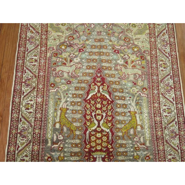 Asian Antique Early 20th Century Zabihi Collection Animal Motif Turkish Pictorial Rug - 4'4" x 7' For Sale - Image 3 of 6