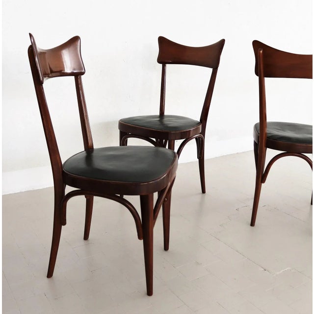 1950s Midcentury Modern Italian Dining Chairs, 1950s, Set of 6 For Sale - Image 5 of 18