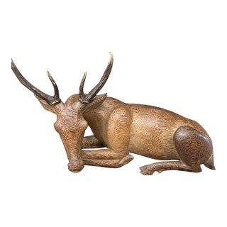 Mid 20th Century Carved African Antelope For Sale