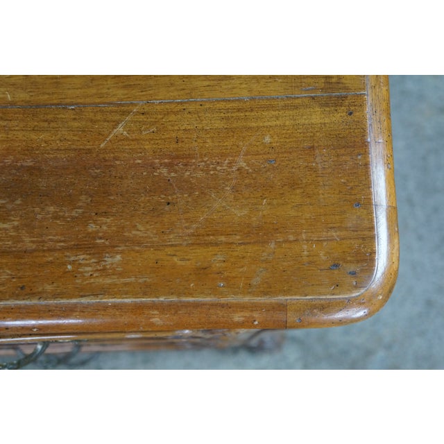 Vintage Italian French Country Louis XV Carved Walnut Commode Chest Dresser For Sale - Image 16 of 18