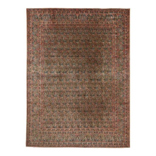 1950s Old Persian Kerman Area Rug 10x12 For Sale
