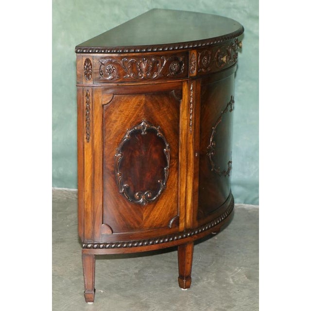 Antique Victorian Flamed Hardwood Demi Lune Sideboard, 1880 For Sale - Image 14 of 18