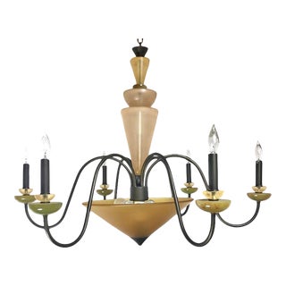 Post-Modern Geometric Chandelier For Sale