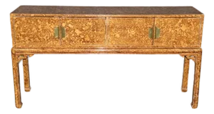 Late 20th Century Faux Tortoise Shell Painted Sofa Console Table Manner of Maison Jansen