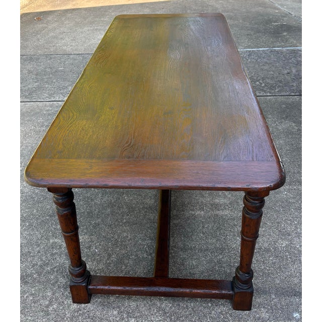 Brown French Country Farm Dining Table For Sale - Image 8 of 12