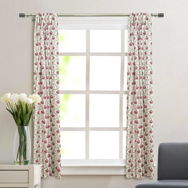 Bring timeless artistry to your home with the Madubala Handcrafted Block Print Curtain. Made from soft viscose coloured...