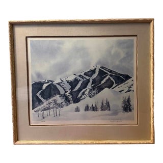 1981 Limited Edition Mountain Print by Marjolaine Renfro (Idaho Artist) For Sale