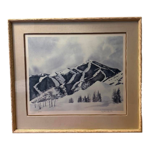 1981 Limited Edition Mountain Print by Marjolaine Renfro (Idaho Artist)