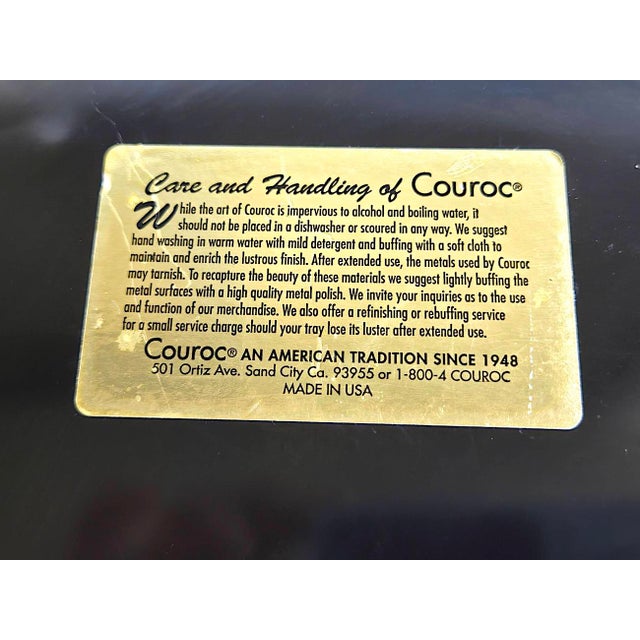 Mid 20th Century Couroc of Monterey Tray With Brass, Turquoise and Stone Inlay Fish For Sale - Image 14 of 15