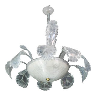Luxury Barovier & Toso Chandelier, Murano Pulegoso Glass, 1950s For Sale