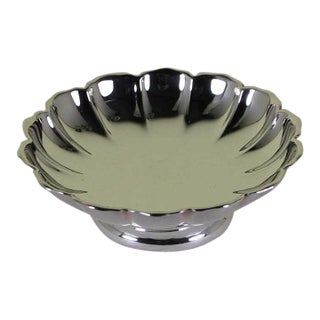 1970’s Vintage/New James Dixon & Sons Silverplate Sweet Dish Fluted on a Circular Foot For Sale