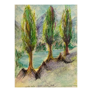 1960s Alexandra Merker White Mountains Pastel For Sale