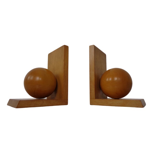 Wooden Bookends by VEB Naumburg, East Germany, 1960s, Set of 2 For Sale