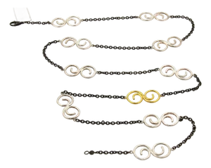 Gurhan Vortex 24k Gold Accent & Sterling Silver Spiral Chain Necklace 41" Long