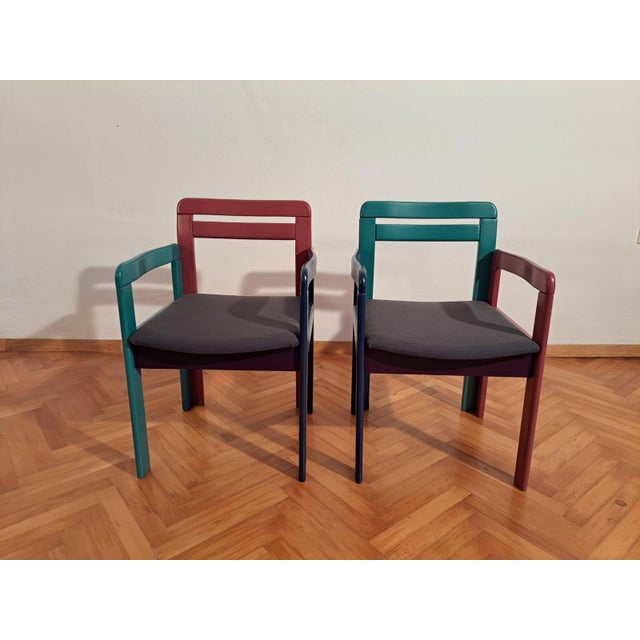 Set of Vintage Dining Chairs, 1980s For Sale - Image 4 of 6