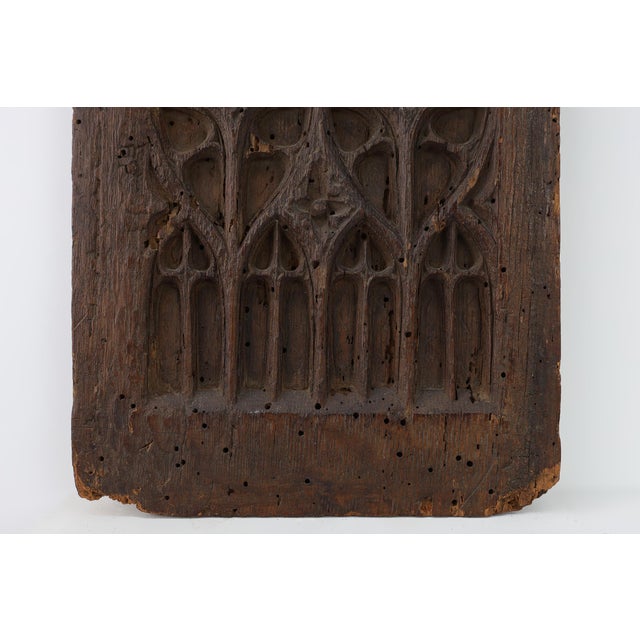 Gothic Carved Oak Relief Panel, France, 15th Century For Sale - Image 6 of 10