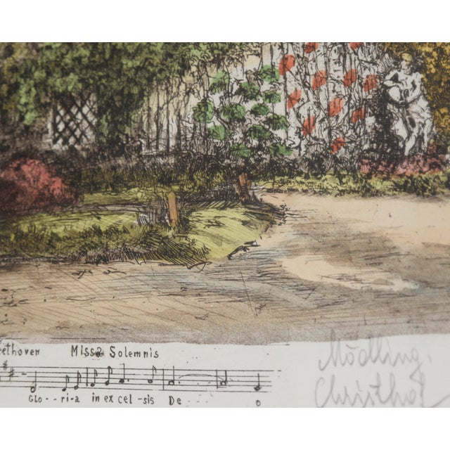 Beethovens Residence at Mödling Colored Etching by Henry Goering For Sale - Image 4 of 8