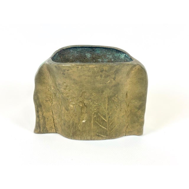 Goldenrod Vintage Handmade Bronze Vase by Dorothea Dietz, 1960s For Sale - Image 8 of 18