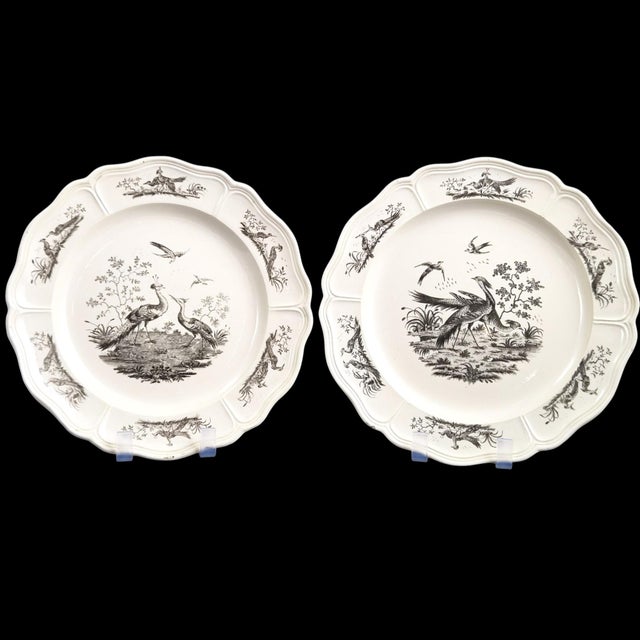 Creamware Liverpool Birds Plates from Leeds Pottery of Hunsle, 1770s, Set of 2 For Sale - Image 12 of 12