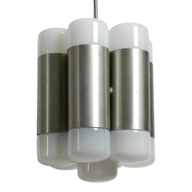 Large Italian Space Age Ceiling Lamp with 13 Glasses by Goffredo Reggiani, 1960s For Sale