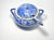 Chinoiserie 1990s Vintage Porcelain Jasmin Flowers Blue, White & Gold Soup Tureen Lid & Ladle For Sale - Image 3 of 5