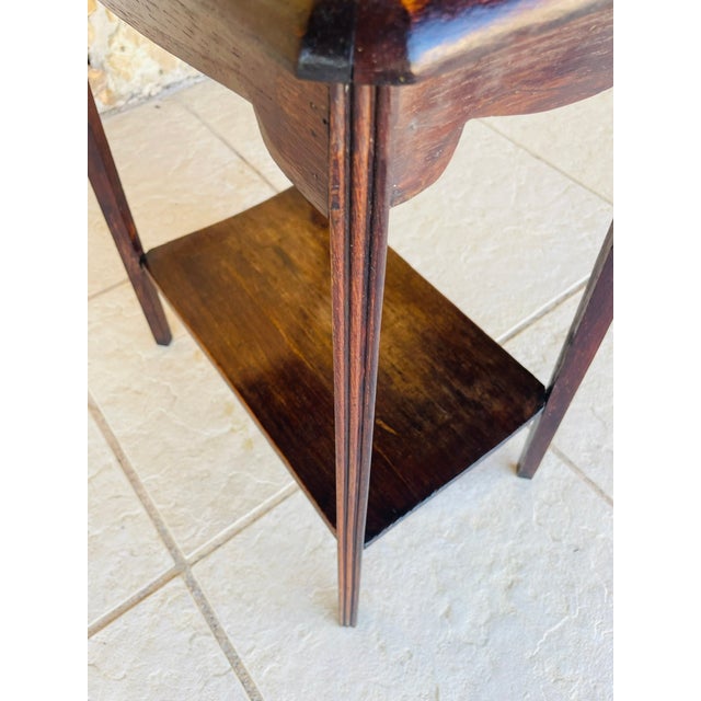 Art Deco Walnut Side Table with Shelf, 1930s For Sale - Image 16 of 18