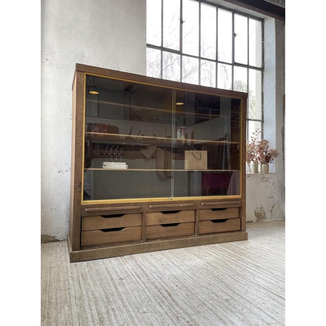 Vintage Oak Display Case, 1950s For Sale - Image 6 of 18