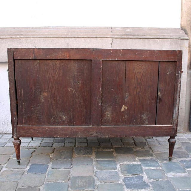 Brown Mahogany Chest of Drawers with Marble Top, 18th Century For Sale - Image 8 of 9