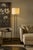 Italian Mira Floor Lamp in Burnished Metal with Fabric Shade For Sale - Image 4 of 5