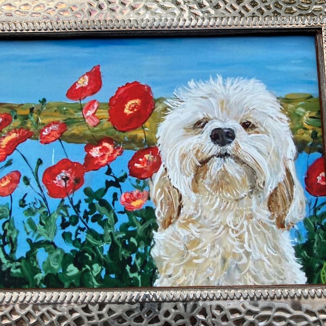5 x 7 print on paper after original painting by contemporary artist Judy Henn Overall size with tabletop frame is 7 x 9
