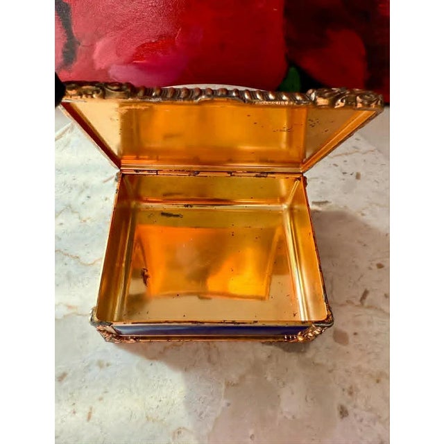 Royal Bovano Italian Style Cobalt Blue Enamel Vintage Cigarette Case or Jewelry Box From the 1950s or 1960s For Sale - Image 10 of 12