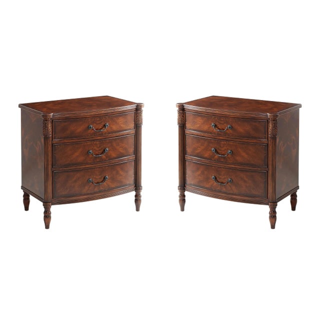 Brown Pair of Federal Style Mahogany Bedside Chests For Sale - Image 8 of 8