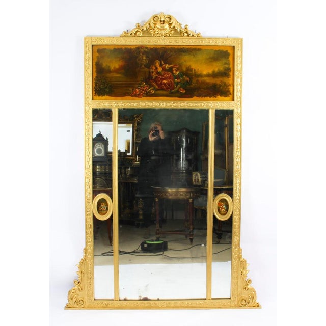 French Trumeau Mirror with Matching Console Table, 19th Century, Set of 2 For Sale - Image 5 of 18