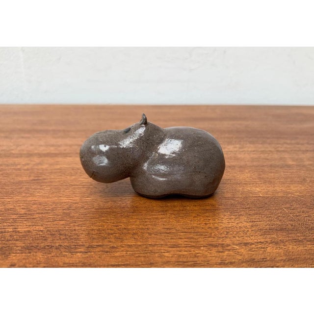 Mid-Century Ceramic Hippo Figurine, 1960s For Sale - Image 14 of 16