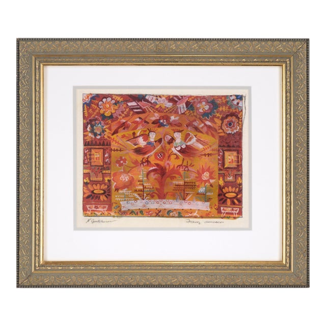 Stage Design for "Le Cog D'Or" by Natalia Gontcharova For Sale