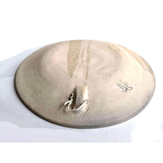 Bitossi Vintage Large Tonalá Mexico Ceramic Wall Platter With Deer Motif, Signed Jimón For Sale - Image 4 of 14
